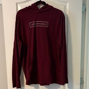 American Eagle Outfitters Men's Burgundy Hoodie